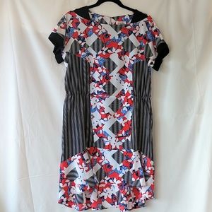 Peter Pilotto floral & multi-pattern dress sz 16